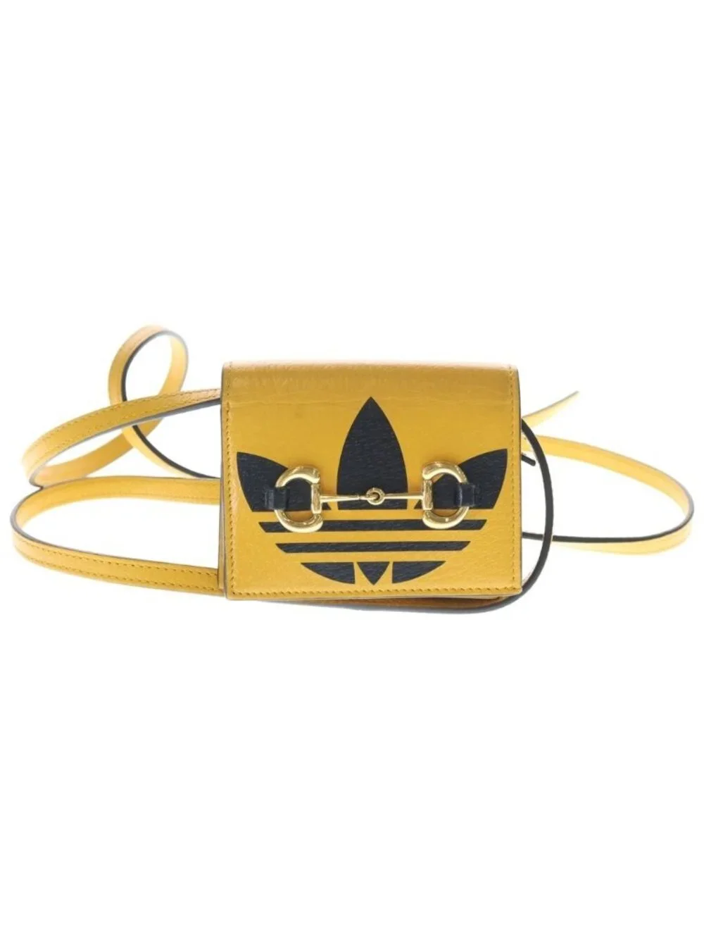 Gucci Adidas Shoulder Compact Wallet Yellow - Picture 1 of 8